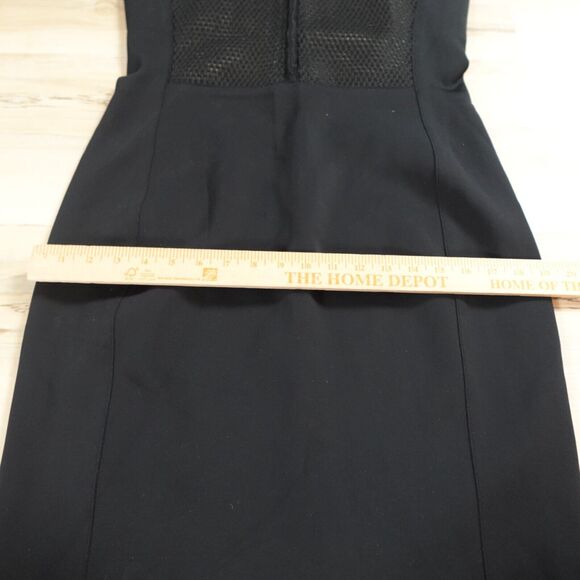 REED KRAKOFF Women 8 Dress Sheath Lamb Leather Silk Mesh Top Sleeveless Blacke - Picture 9 of 11